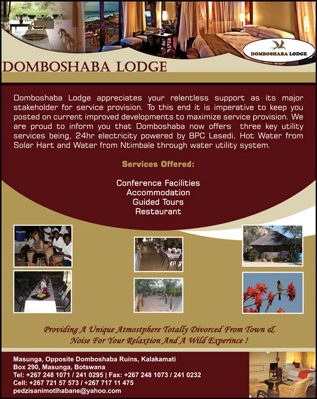 Domboshaba Lodge — view organisation