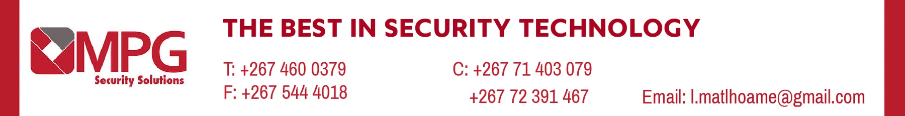 MPG Security Solutions BOTSWANA — view organisation