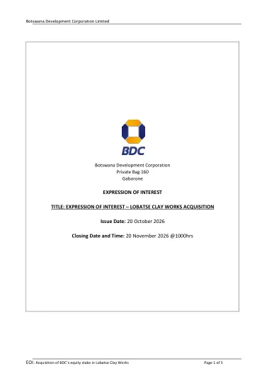 First-page preview of the original bid notice